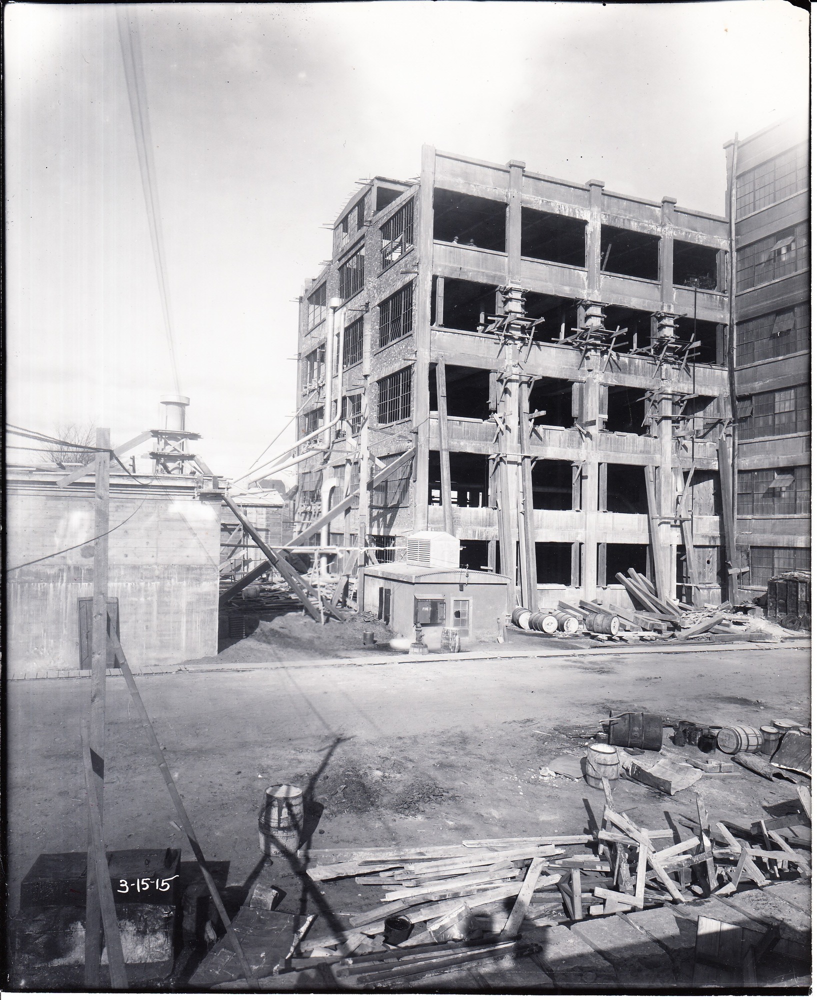 Building 24, northwest corner, viewed from yard.