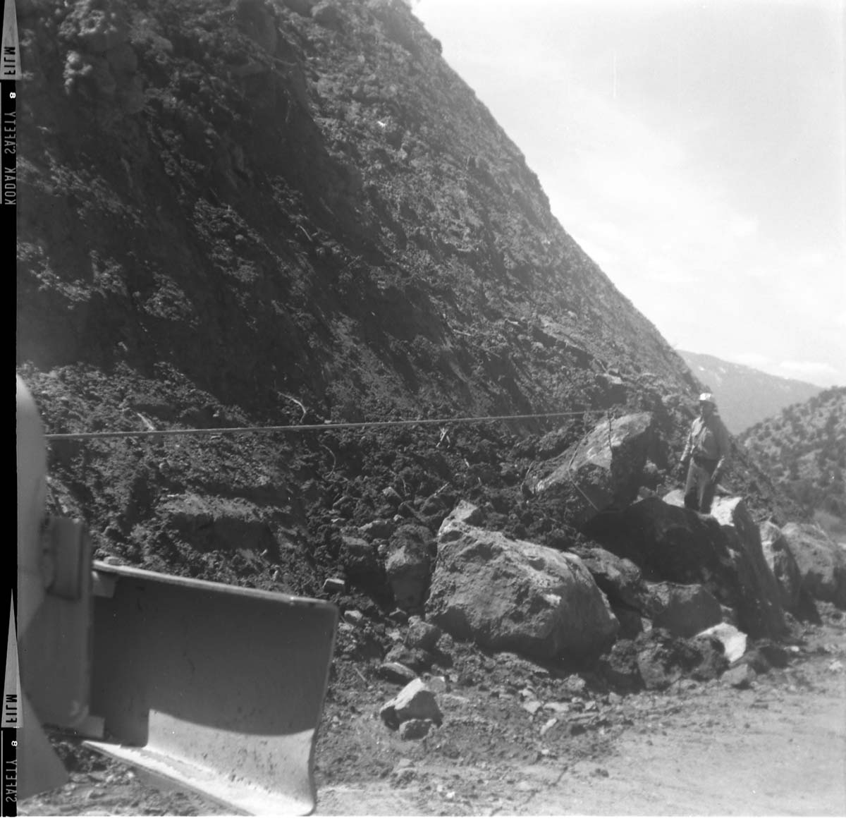 BW photos of rock slides in Kolob Canyons - 2x2.
