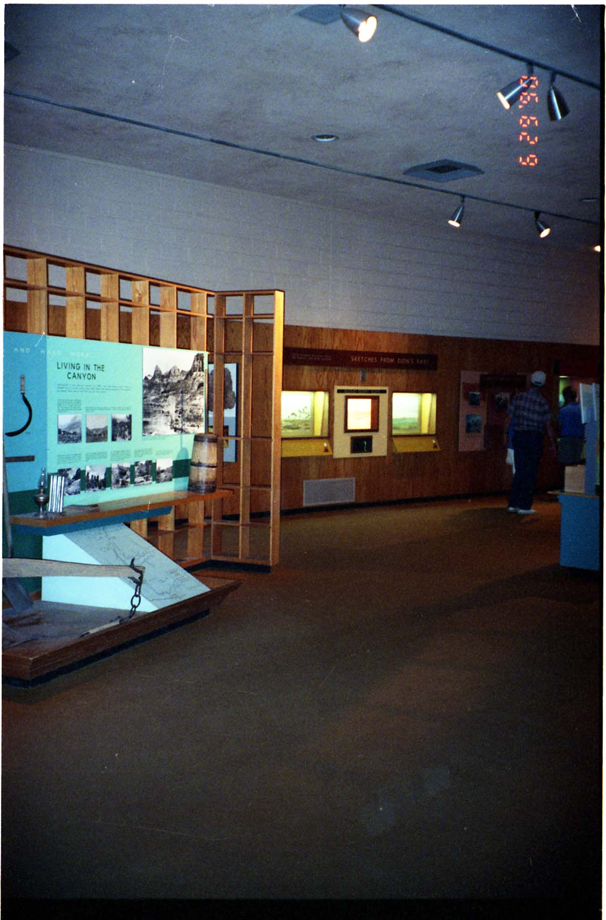 Color Photos of the old visitor center exhibits.