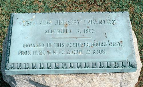 13th New Jersey Infantry Marker (11:20 am-12 noon) 3 of 3