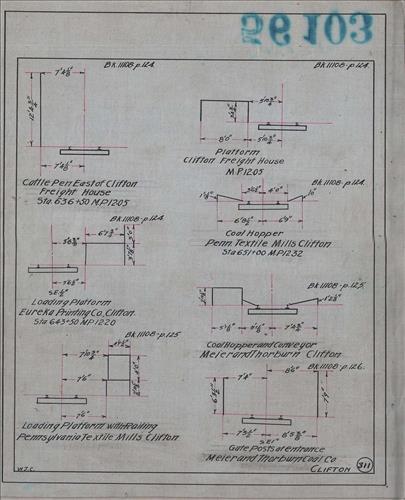 56103.LB--clearance sketches--Structures less than 8 feet from center line of track or less than 22 feet above top of rail [Group 09]