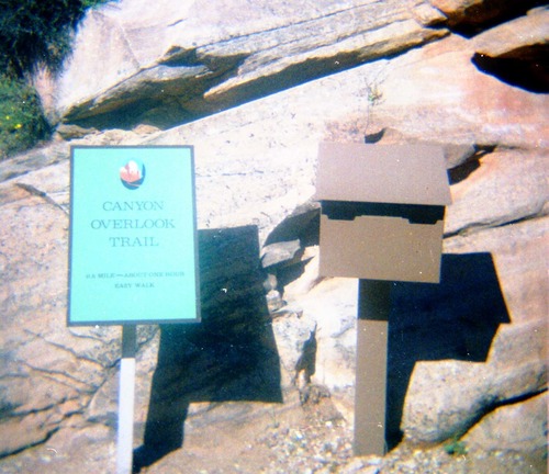 Color photos of trailside exhibits.