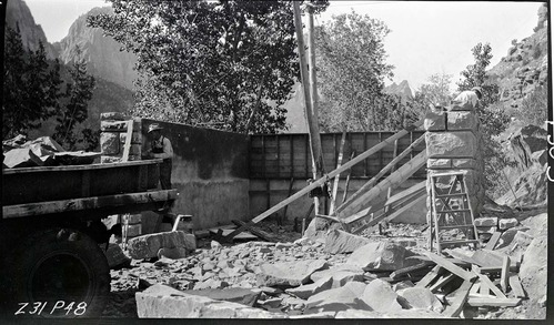 Garage and woodshed in Zion.