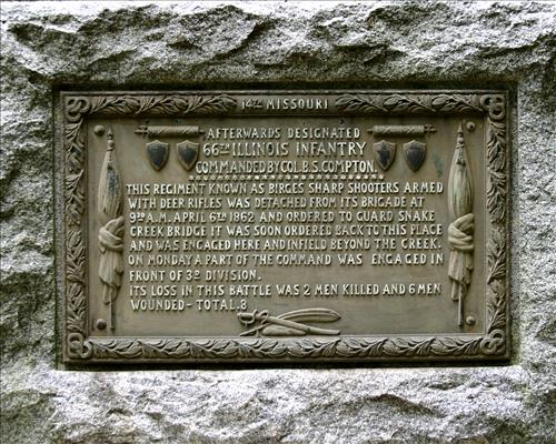66th Illinois Infantry Monument at Shiloh National Military Park in May 2004