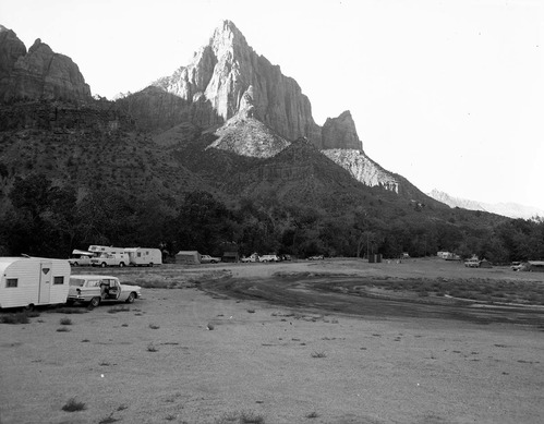 Camper use of overflow area, South Campground.