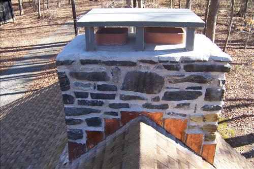 stabilization of Historic Stone and Brick Chimneys in Cabin Camp 1 at Prince William Forest Park in September 2012