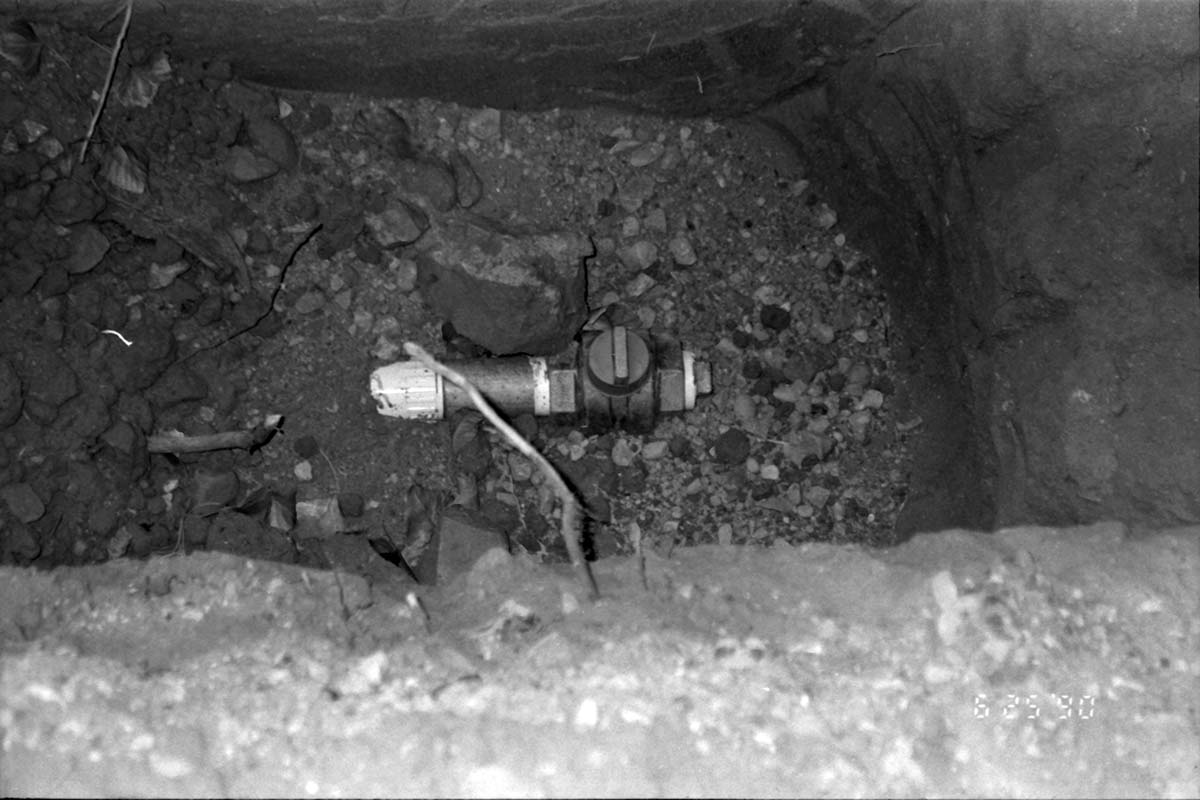 Pipe valve during the construction of headquarters addition.