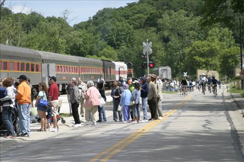 Cuyahoga Valley Scenic Railroad, Bikers Waiting to Board Train