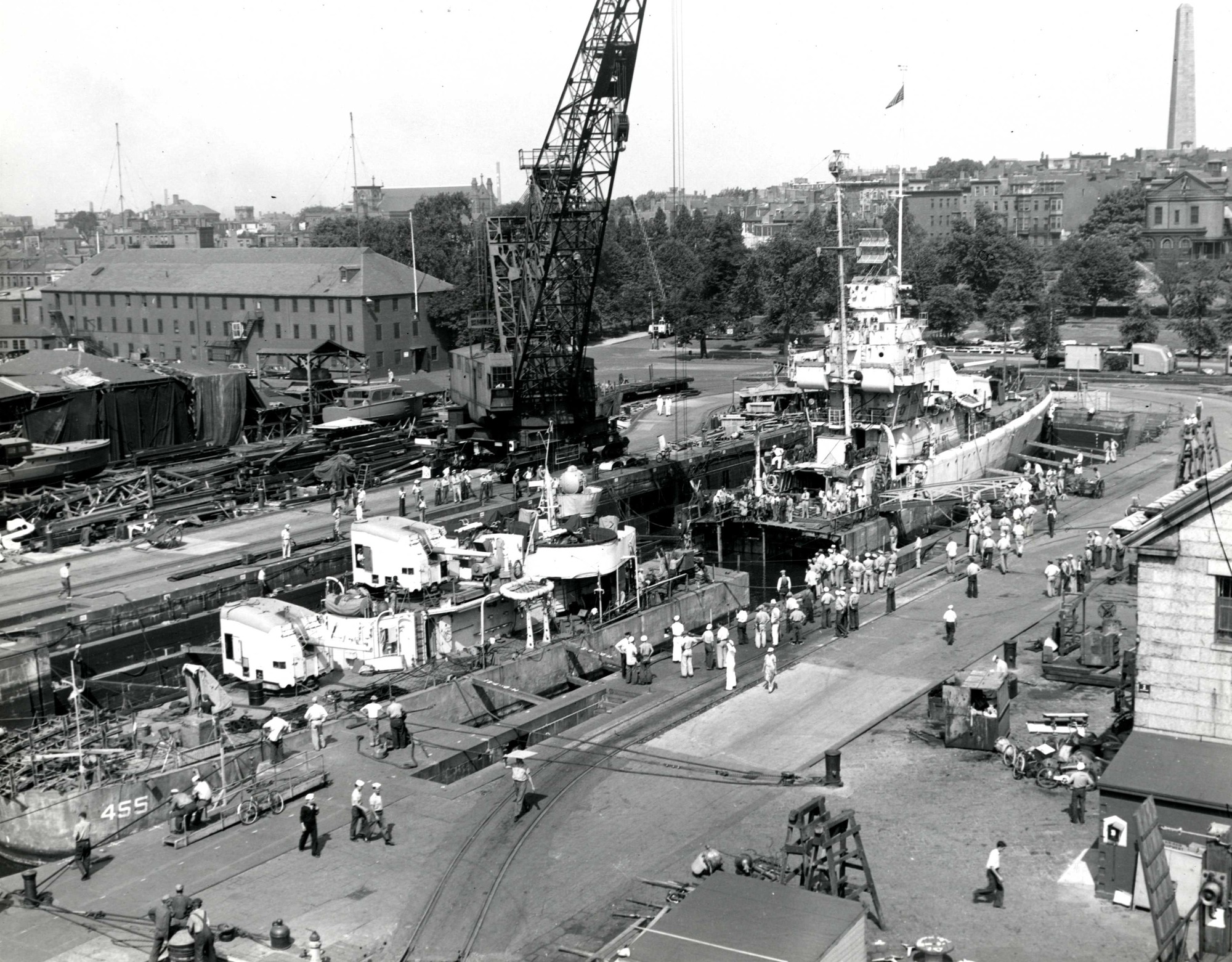  Charlestown Navy Yard with view of USS Hambleton in Dry Dock 1.