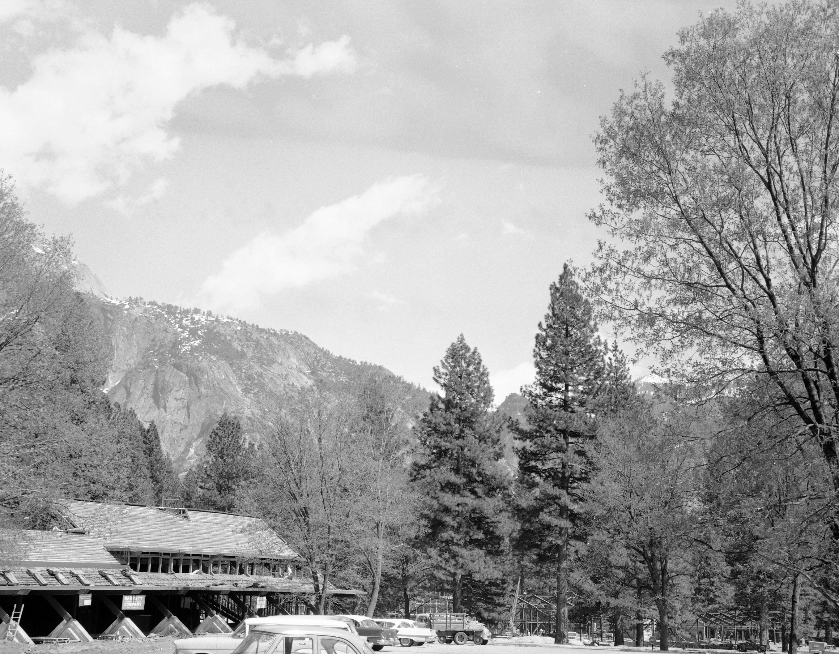 Subject: New Degnan's Store near completion. Location: Yosemite Village. Purpose: Mission 66 Cooperative Project.