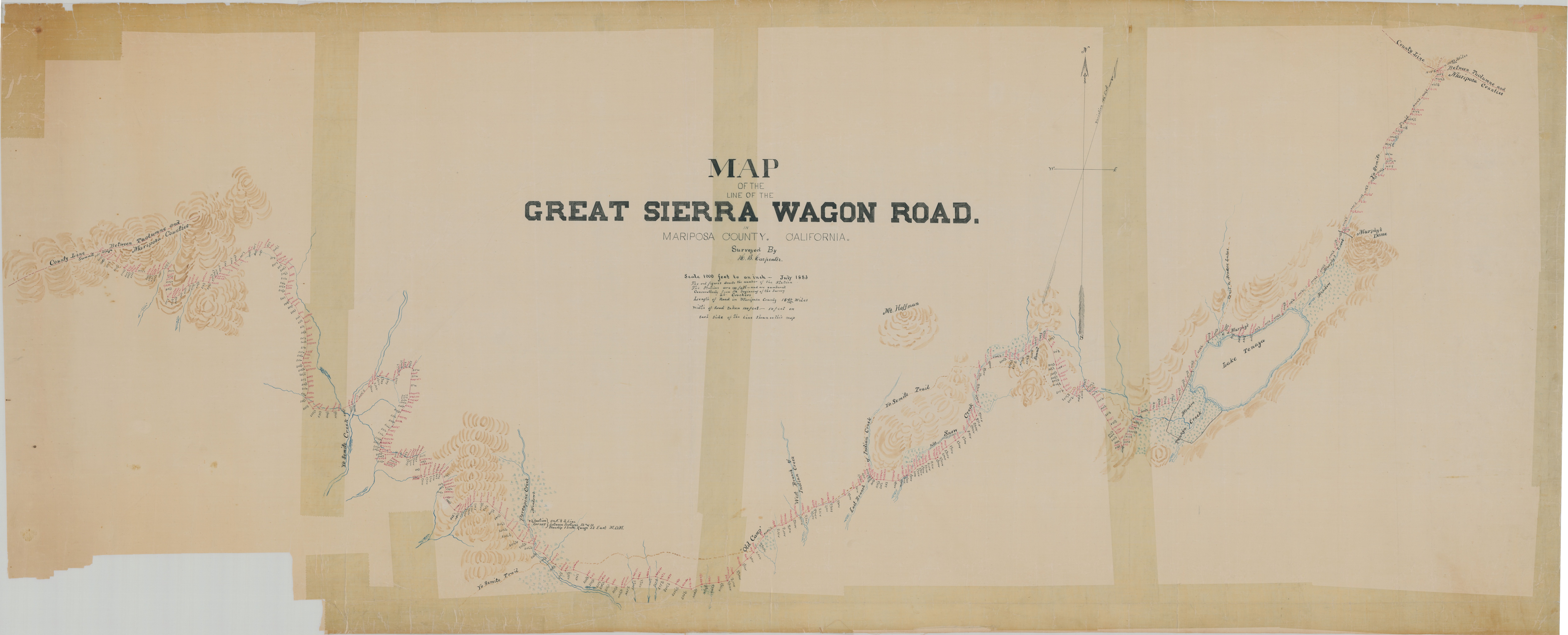 Map of the Line of the Great Sierra Wagon Road