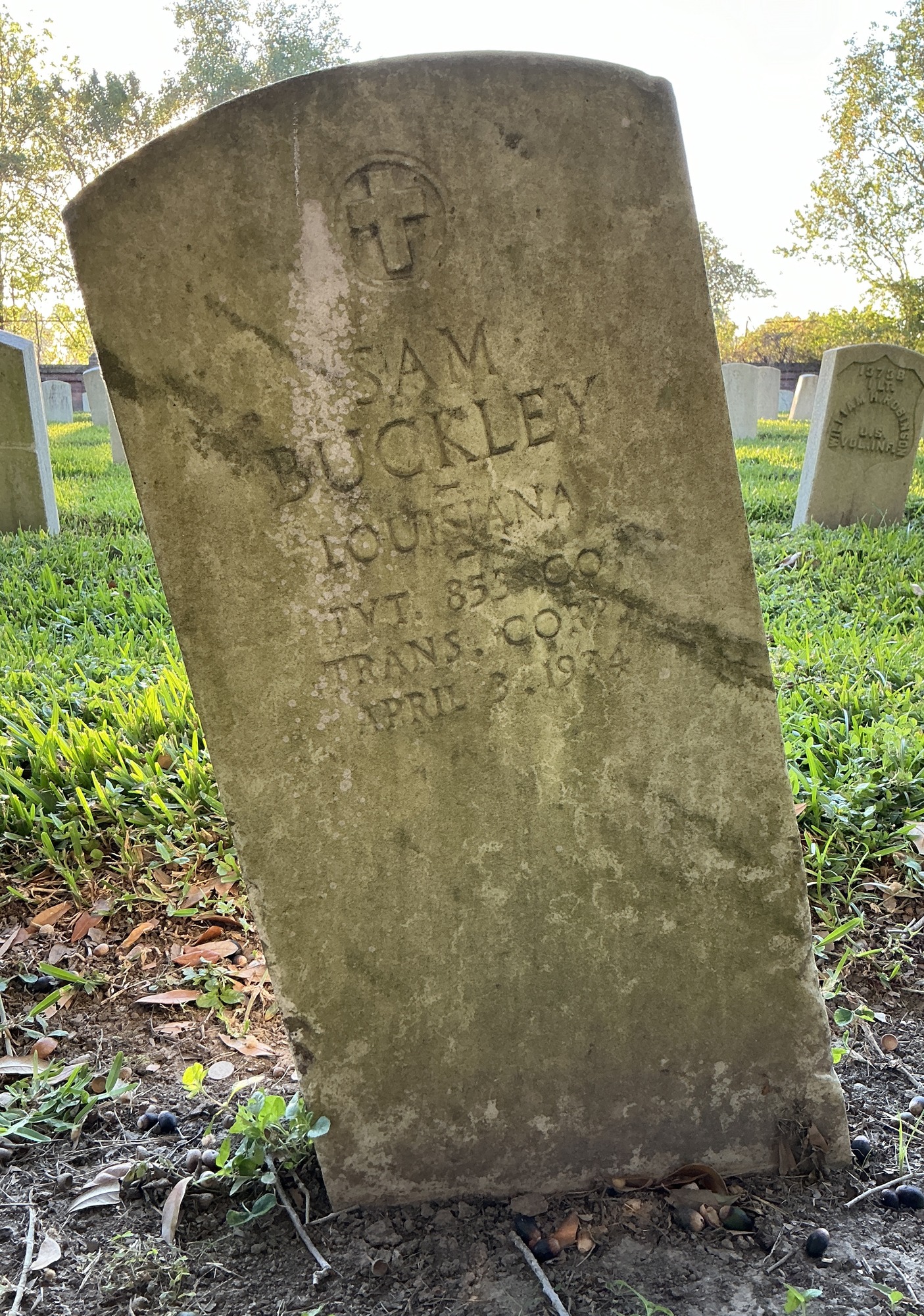 Front of upright marble headstone with flat face.