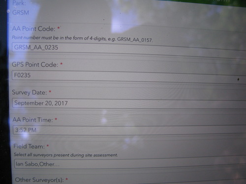 GRSM Accuracy Assessment. Plot Code: GRSM_AA_0235_1