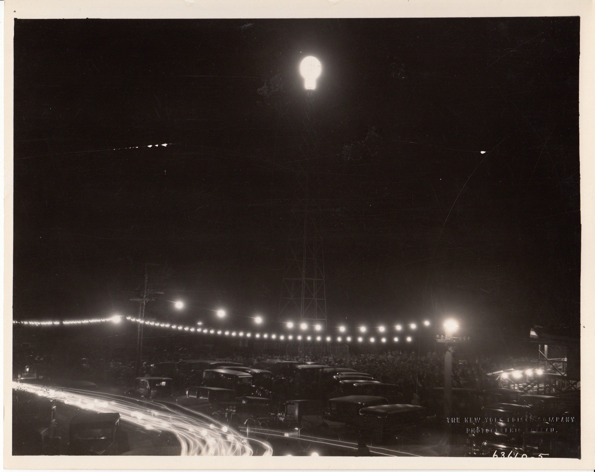 Lights on first Edison tower illuminated for Light's Golden Jubilee.