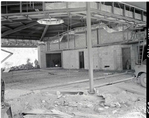 Mission 66 Visitor Center and Museum and lobby floor ready for concrete to be poured.