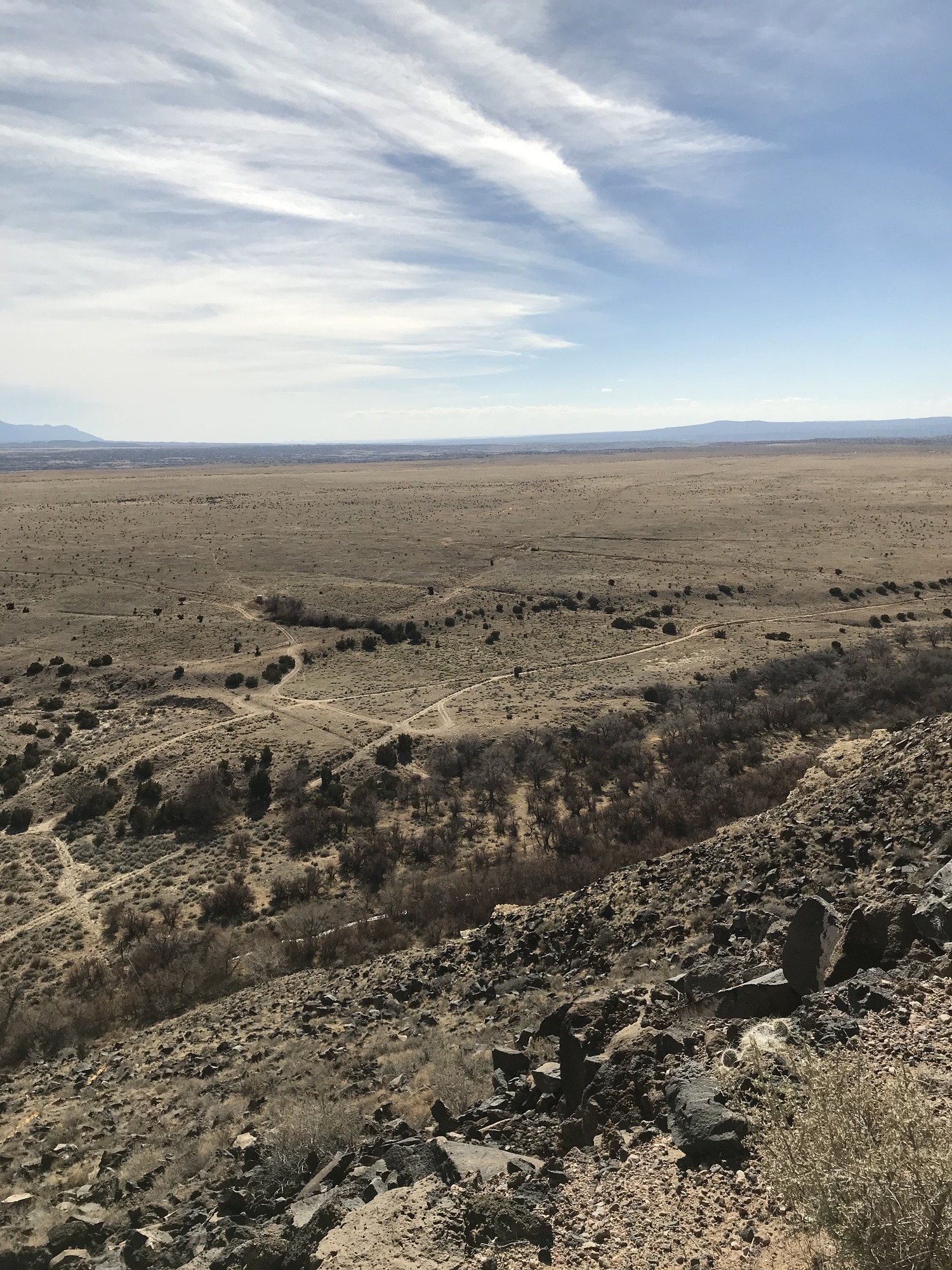La Bajada Mesa's breathtaking views of the plains below near Santa Fe, NM