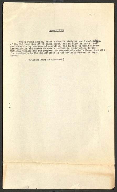 National Council of Negro Women, Reports, Speeches, 1949
