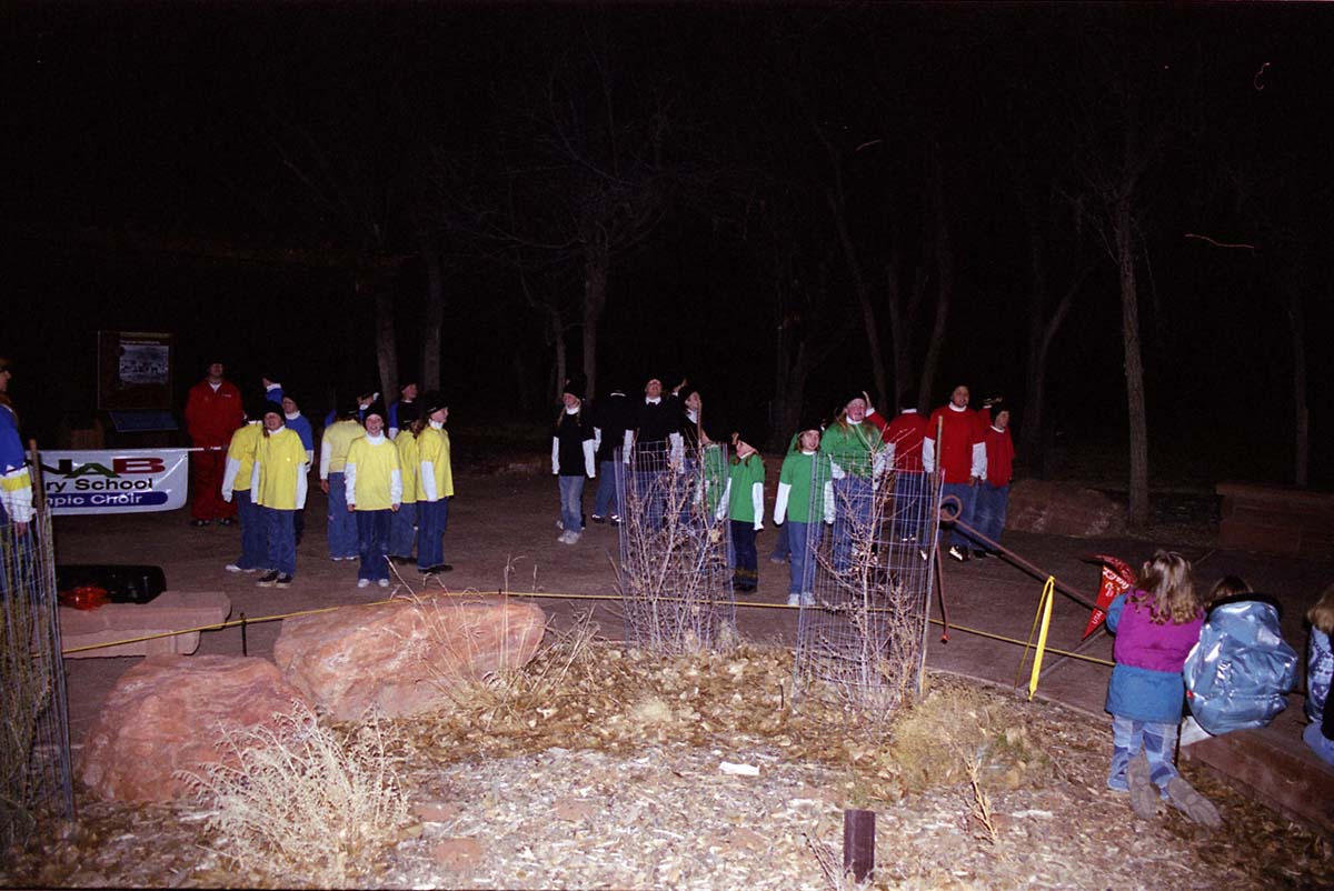 Color Photos of the ceremony surrounding the Olympic Torch passing through Zion.