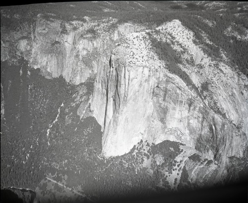 Aerial photograph of El Capitan from flight over park.