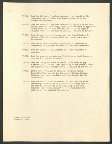 NCNW meeting minutes, 1957