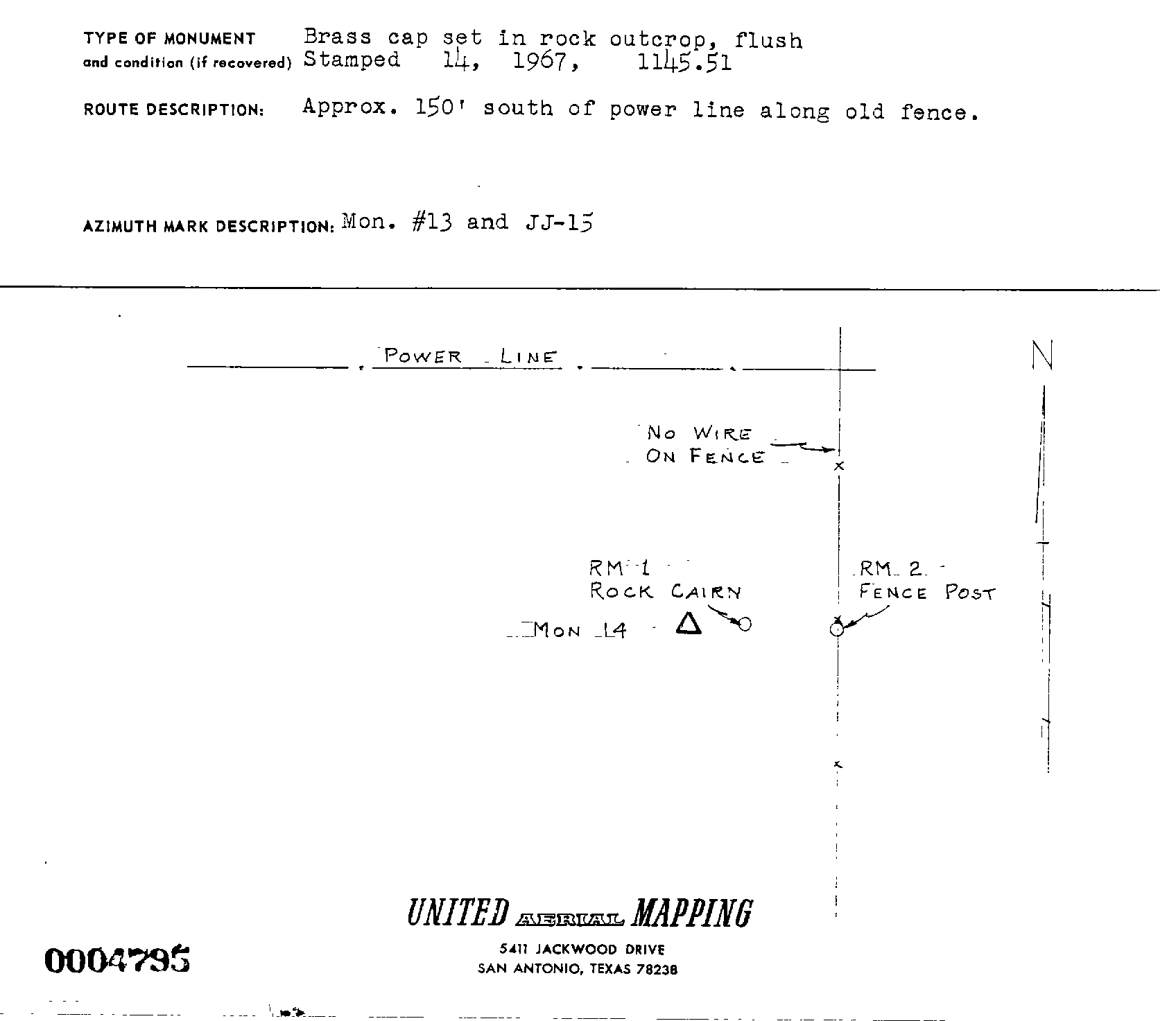 00004795 Survey Monumentation Sketch