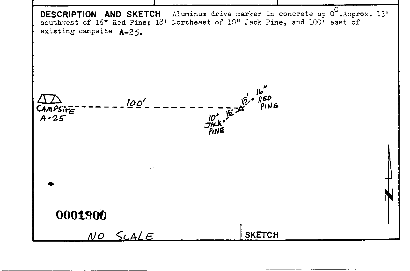 00001900 Survey Monumentation Sketch