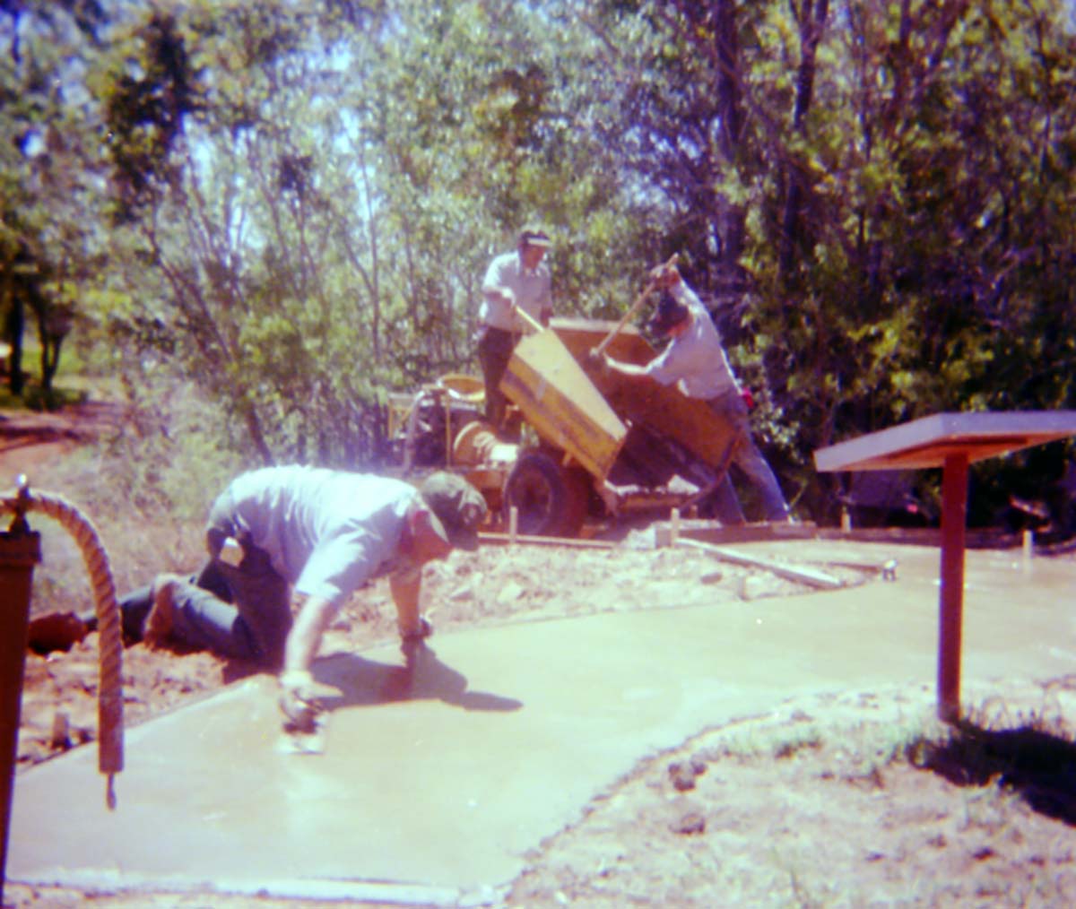 Color Photos of trail construction at Pipe Springs.