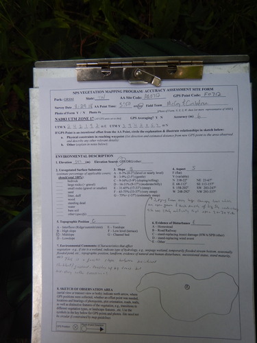 GRSM Accuracy Assessment. Plot Code: GRSM_AA_0712_1