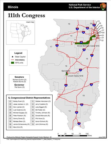 111th Congressional District Maps for Midwest Region States