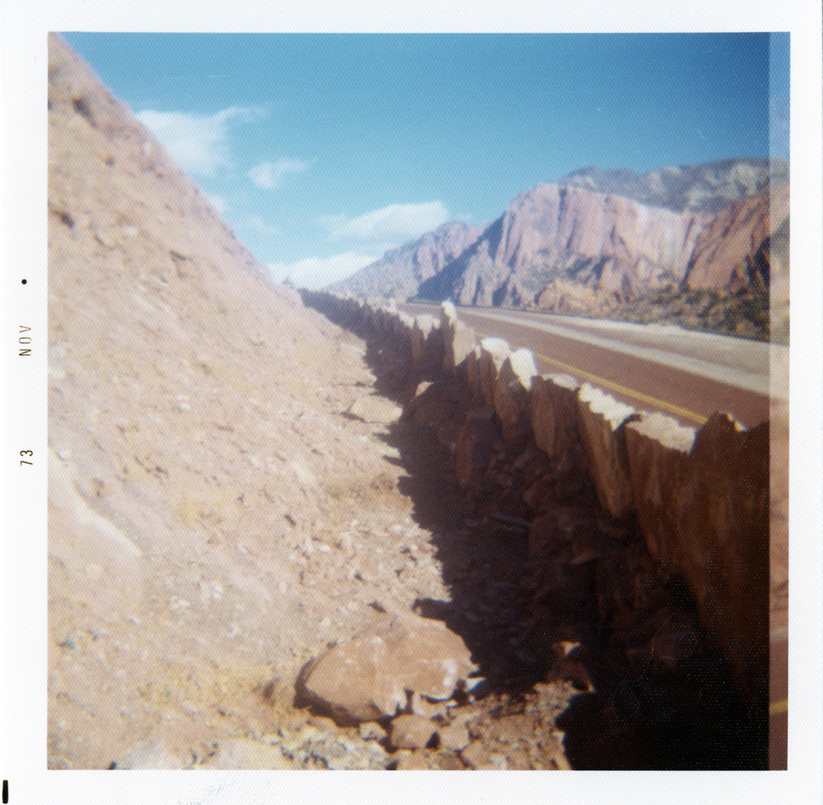 Slide control wall Kolob Canyon Road from the backside.