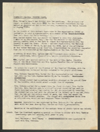 NCNW meeting minutes, 1949