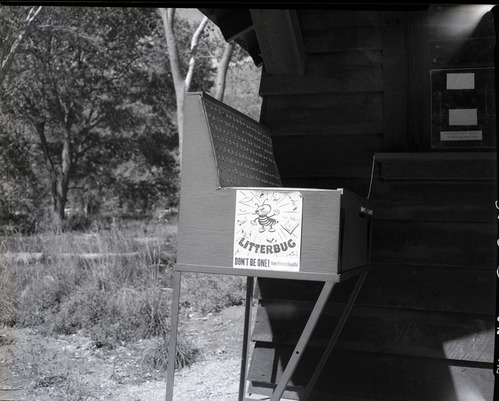 Litterbug signs at campground.