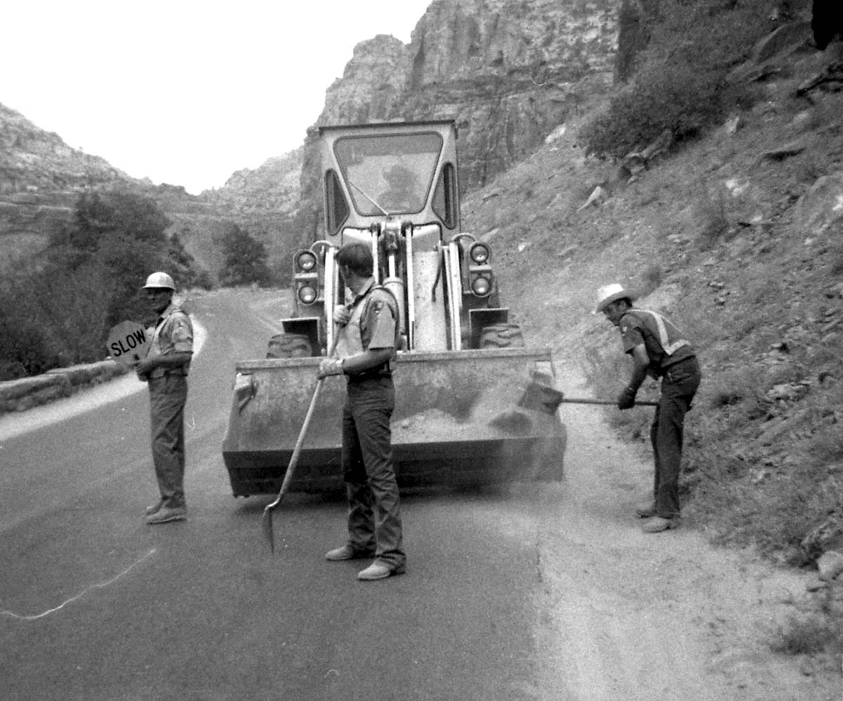BW photos of rock slides in Kolob Canyons - 110mm.