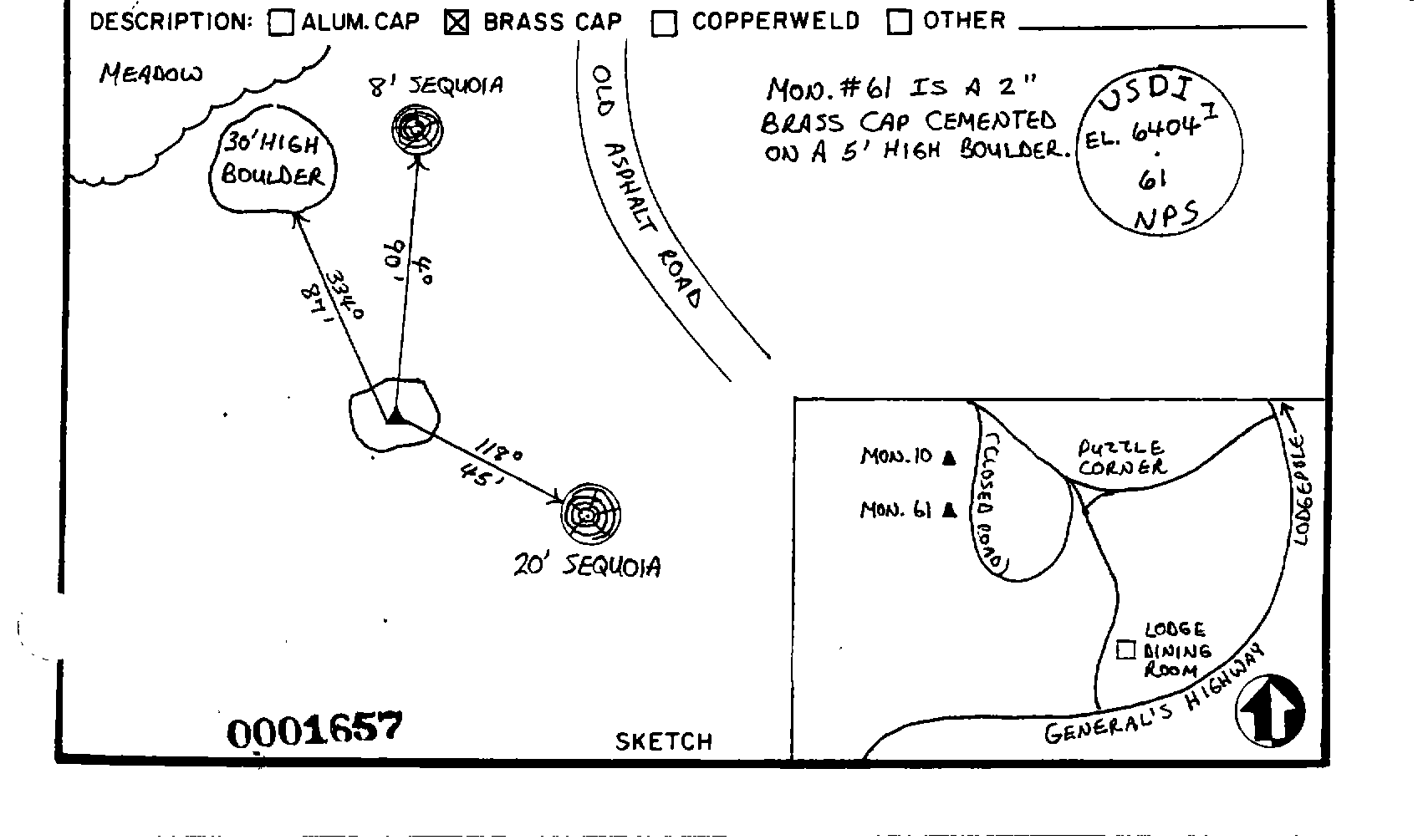 00001657 Survey Monumentation Sketch
