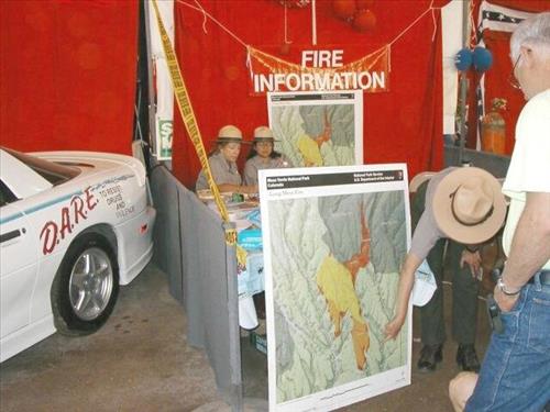 Long Mesa fire information booth at Montezuma County Fair, 2002