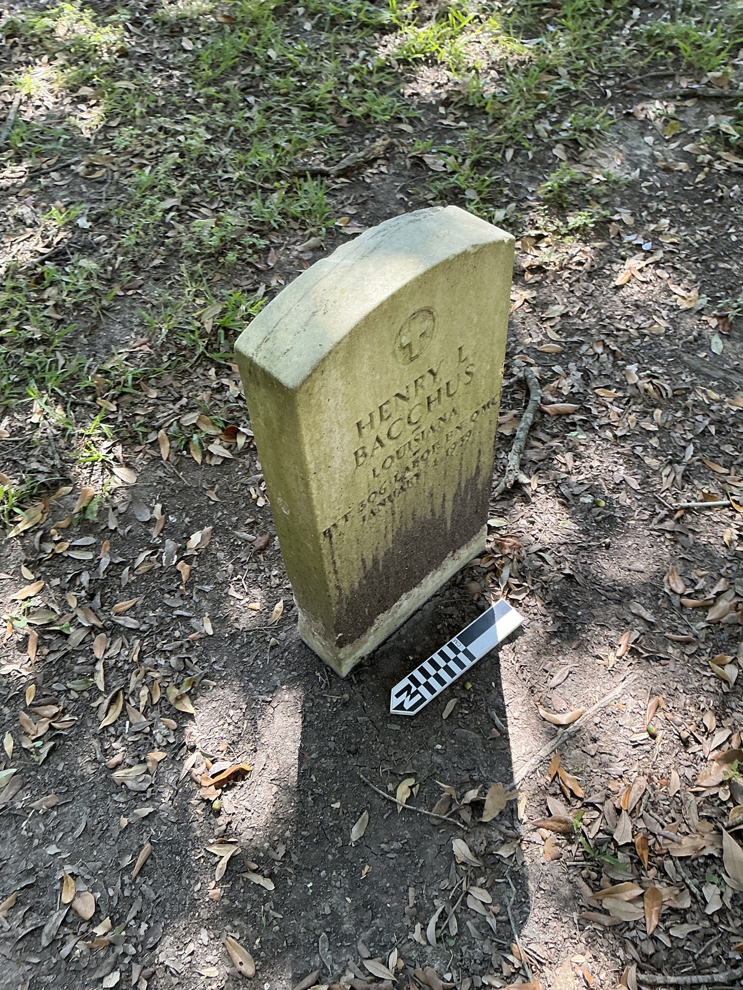 Extra image of upright marble headstone with flat face.