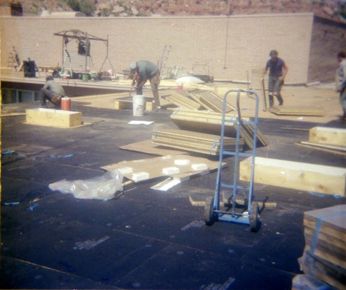 Workers during the headquarters/visitor center roofing project.