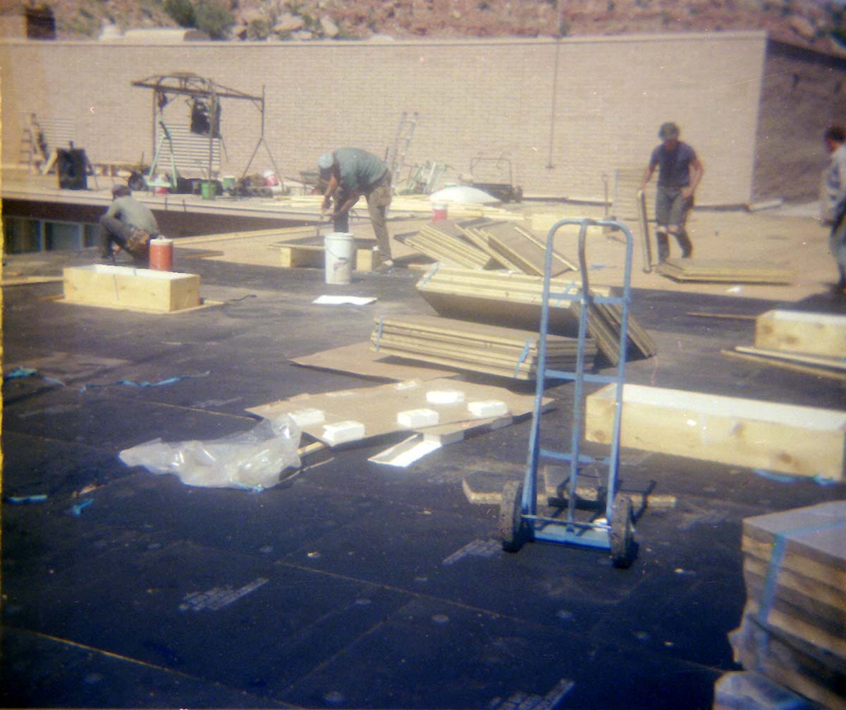 Workers during the headquarters/visitor center roofing project.