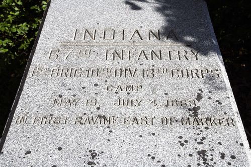 67th Indiana Infantry Position Marker