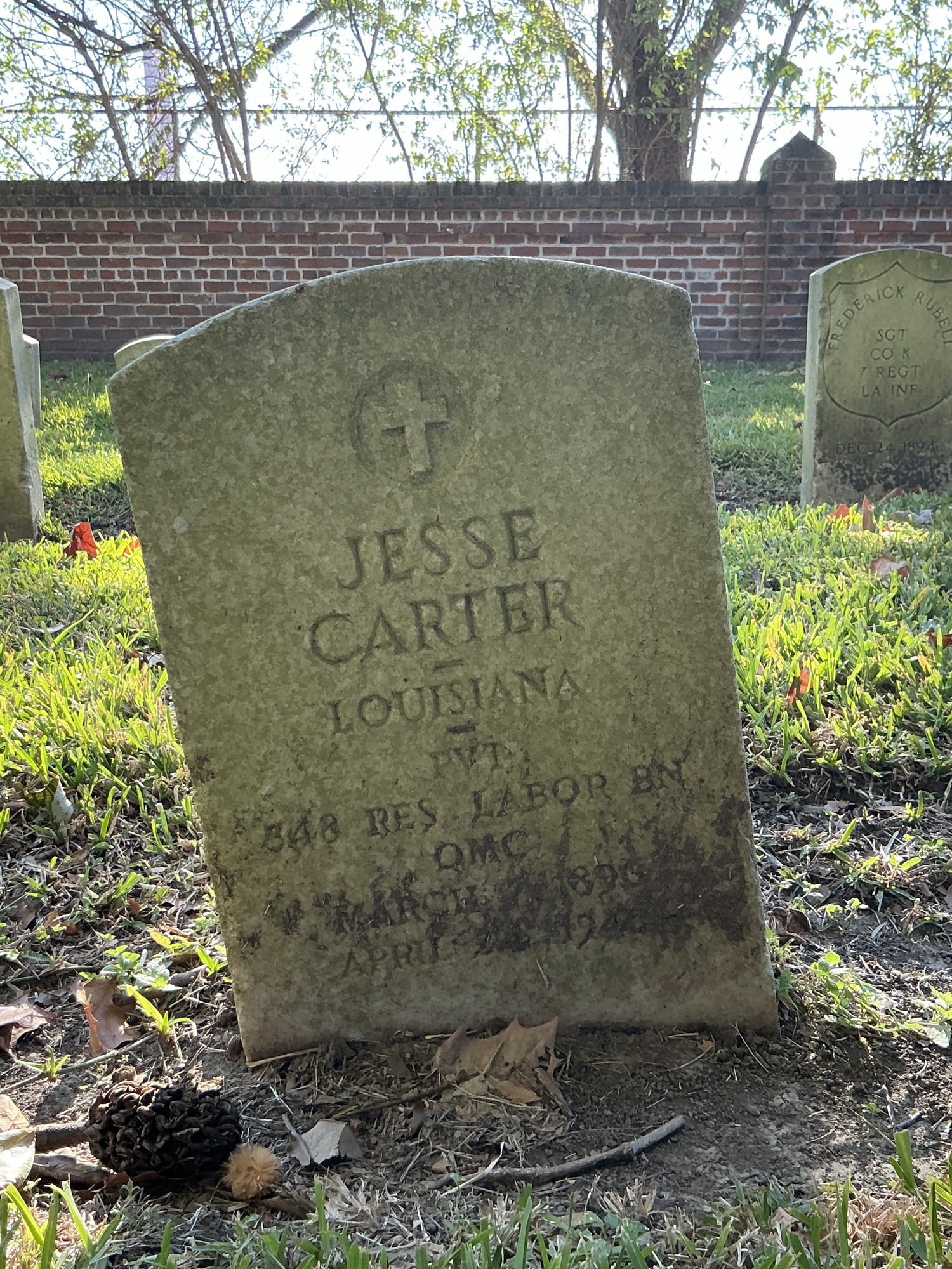 Front of upright marble headstone with flat face.