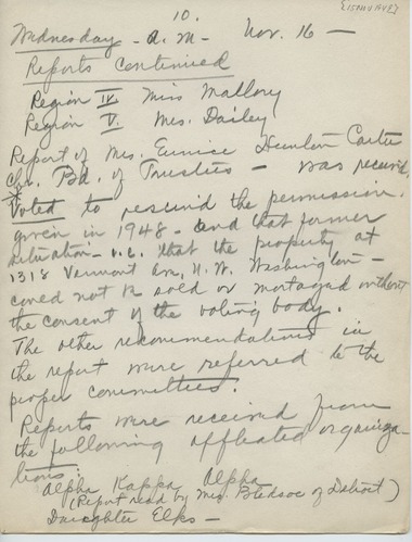 National Council of Negro Women, 1949