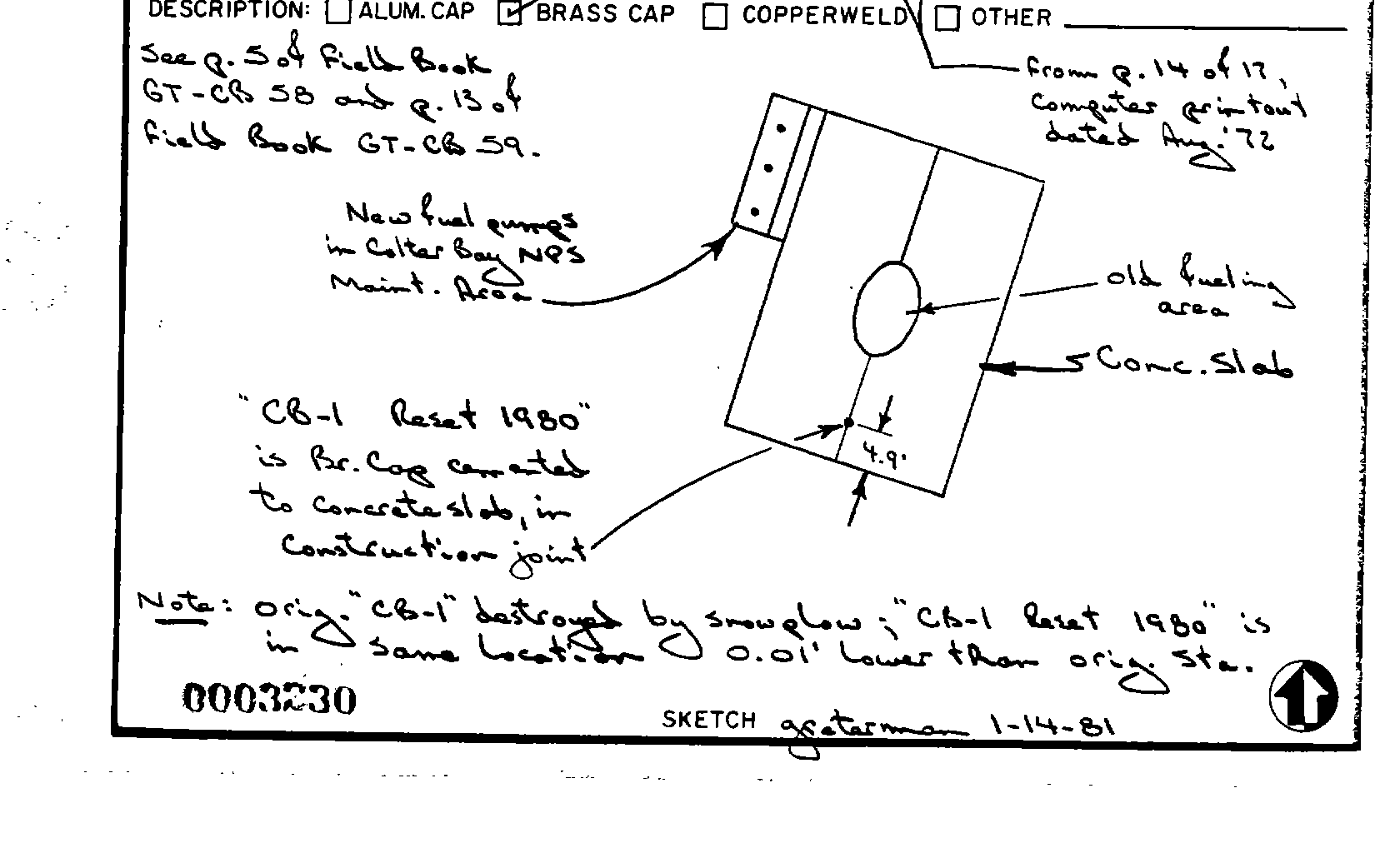 00003230 Survey Monumentation Sketch