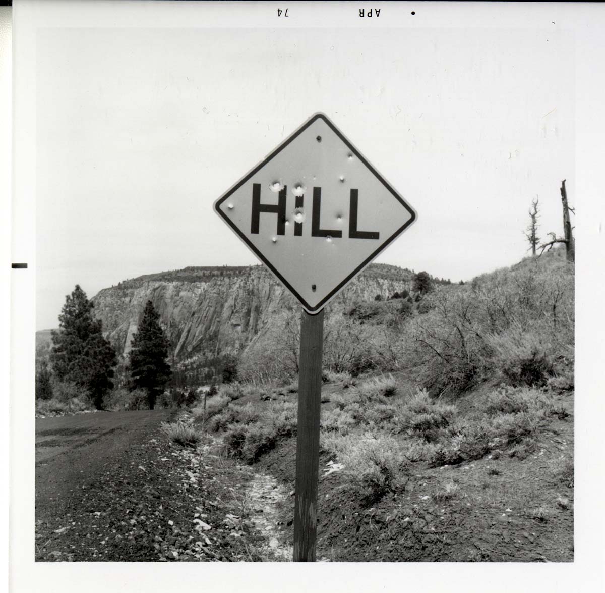 Road sign reading 'Hill' in Kolob Canyon.