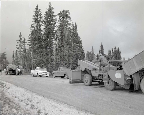 BW Photos of road repairs at Cedar Breaks. Large Format.