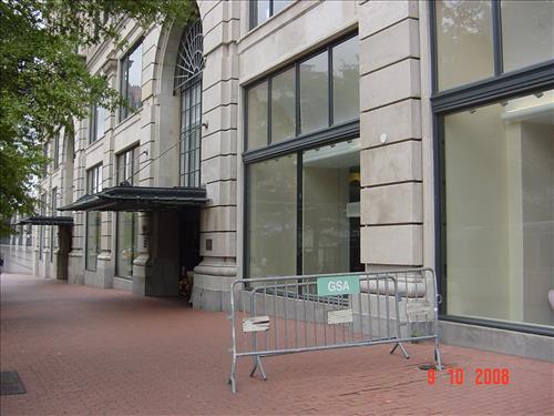 Sidewalk near main entrance at the Southeast Regional Office in October 2008