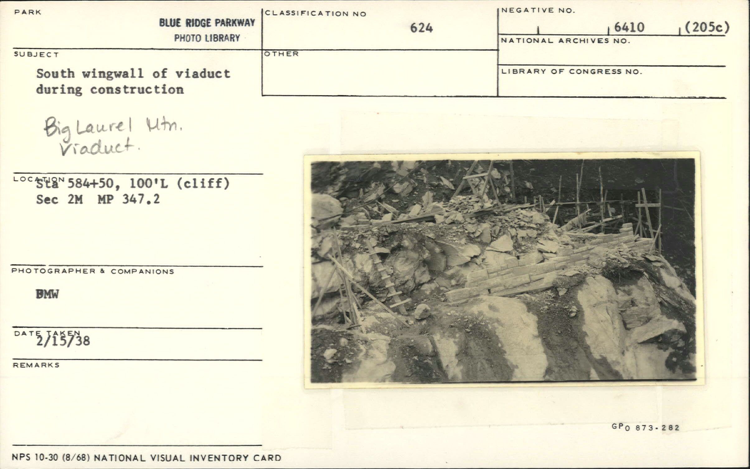 South wingwall of Big Laurel Mountain Viaduct