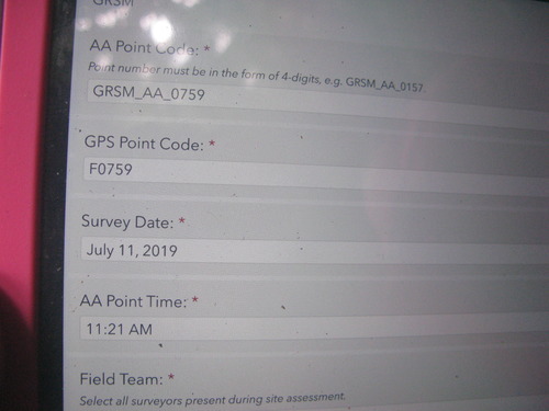 GRSM Accuracy Assessment. Plot Code: GRSM_AA_0759_1