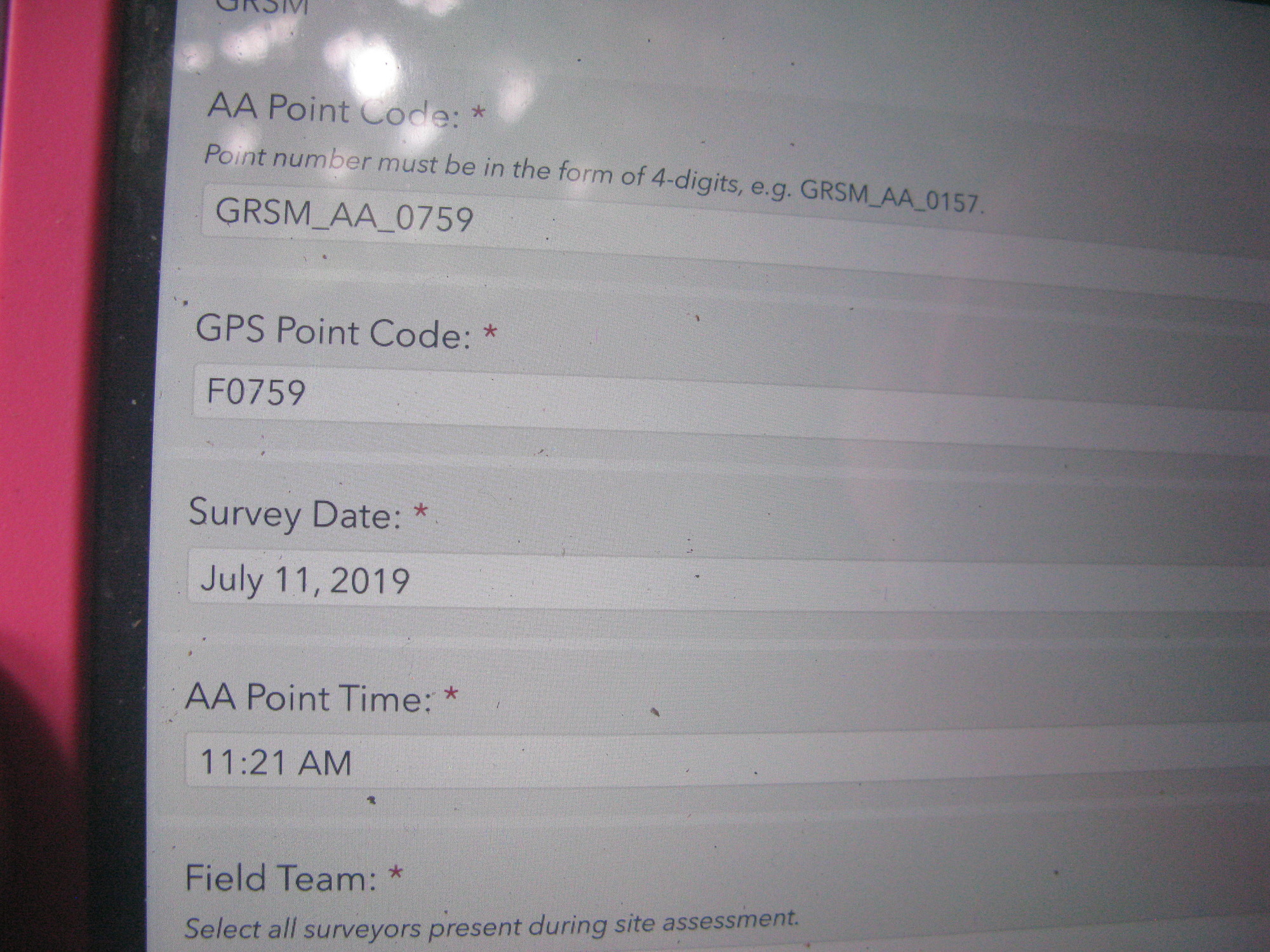 GRSM Accuracy Assessment. Plot Code: GRSM_AA_0759_1