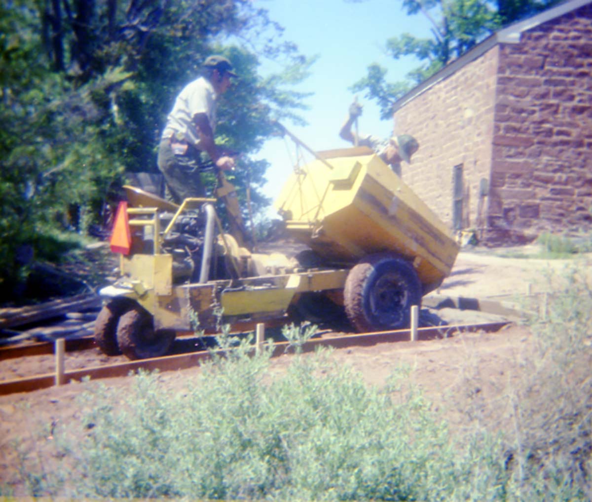 Color Photos of trail construction at Pipe Springs.