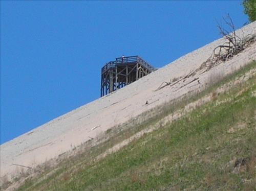 SLBE Pierce Stocking Scenic Drive - #9 Lake Michigan Overlook Platform from the Beach